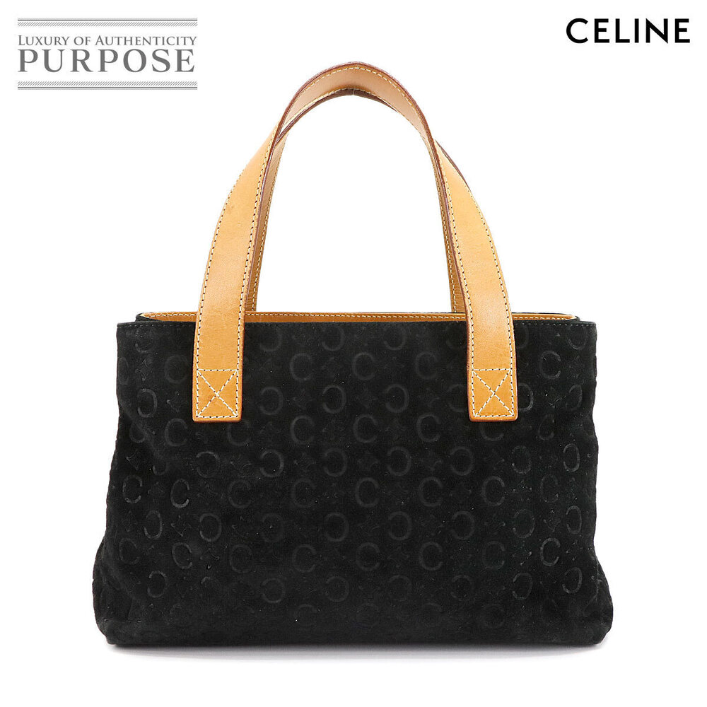 Celine Macadam handbag suede leather black brown Logos Bag